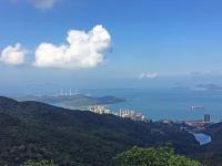 Looking south.  Lamma island power station on left, Cheung Chau ahead