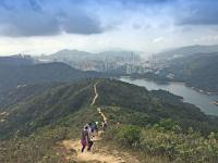 Descending Needle Hill towards Shing Mun reservoir and Kwai Chung