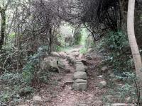 Rock path to Fan Lau village