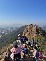 Jostling for space on top of Lion Rock